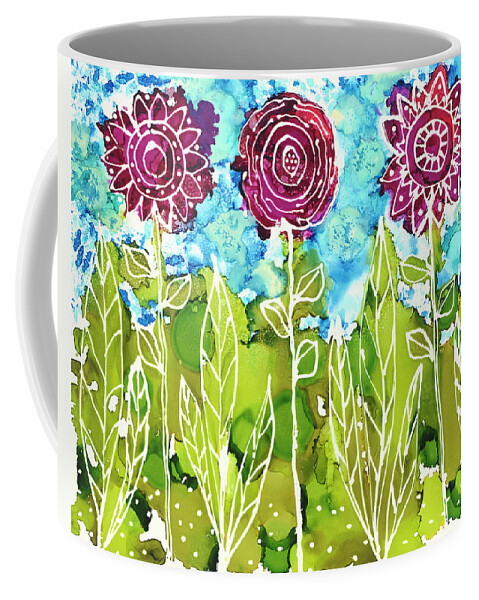 Flowers Coffee Mug featuring the painting Flower Power by Kathryn Riley Parker