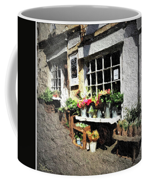 Bath Coffee Mug featuring the photograph Flower Shop In Bath England by Peggy Dietz