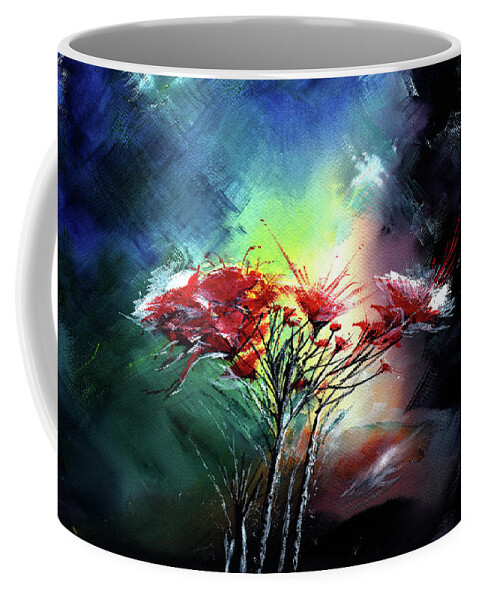 Nature Coffee Mug featuring the painting Flowers by Anil Nene