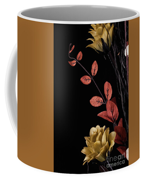 Flowers Coffee Mug featuring the photograph Flowers arrangement with black background by Simon Bratt