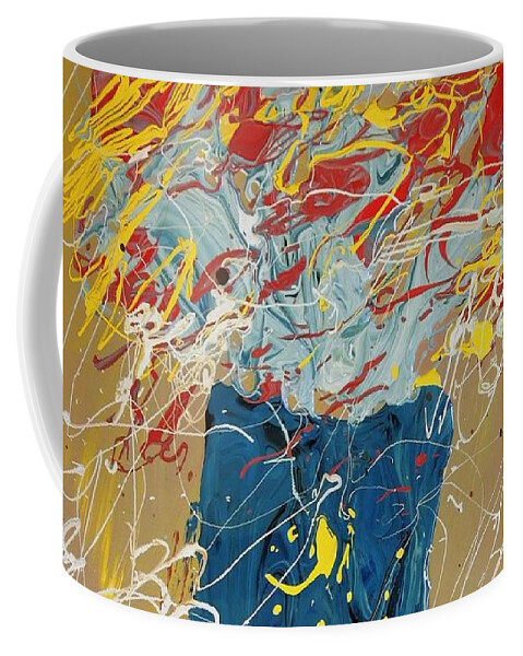 Abstract Flowers With Vase Coffee Mug featuring the painting Flowers In a Vase by Rebecca Flores