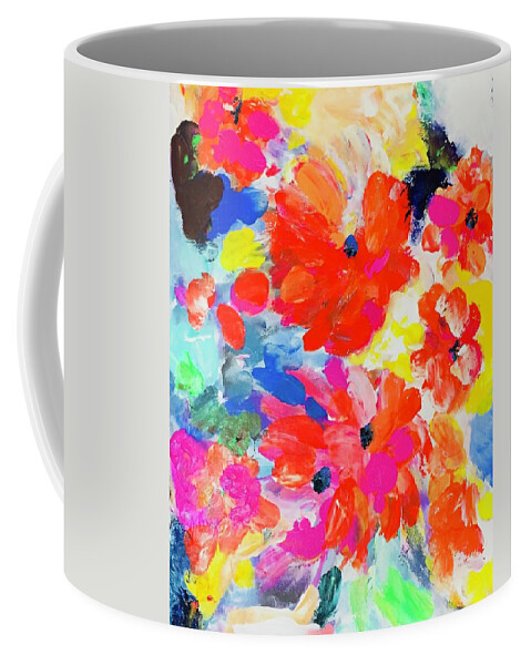 Flowers In Bloom Coffee Mug featuring the painting Flowers in Bloom by Carol Stanley