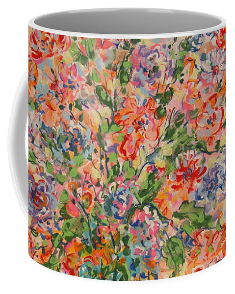 Flowers Coffee Mug featuring the painting Flowers In Crystal Vase. by Leonard Holland