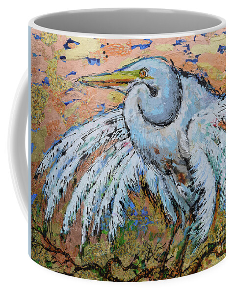  Coffee Mug featuring the painting Fluffy Feathers by Jyotika Shroff