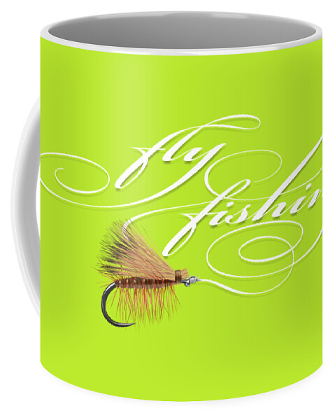 Fly Fishing Coffee Mug featuring the digital art Fly fishing elk hair caddis by Robert Corsetti
