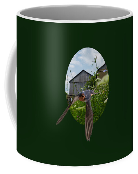 Barn Coffee Mug featuring the photograph Flying Through The Farm by Holden The Moment