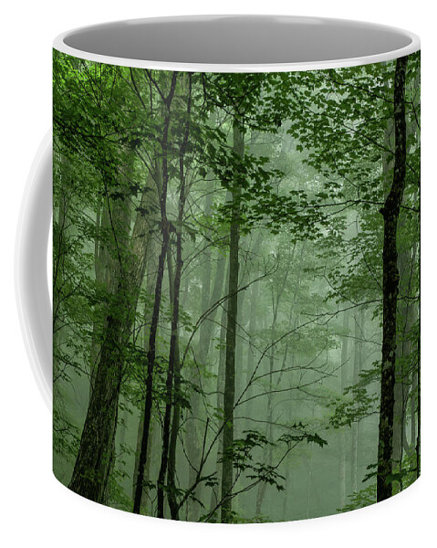 Fog Coffee Mug featuring the photograph Fog In The Forest by Louise Lindsay