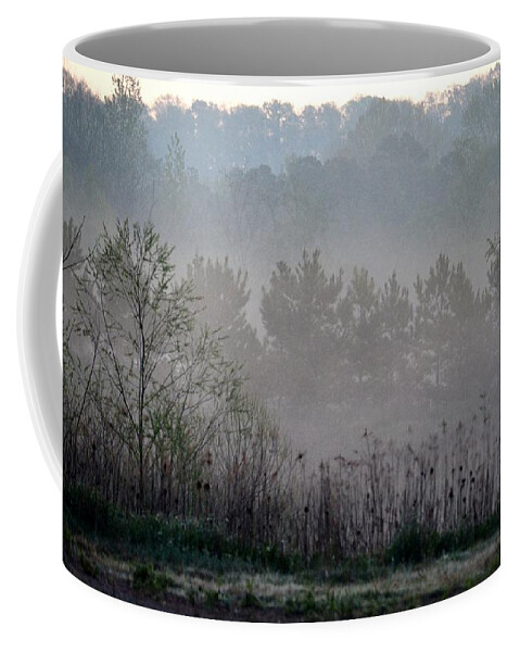 Foggy Mountainside Coffee Mug featuring the photograph Foggy Mountainside by Maria Urso