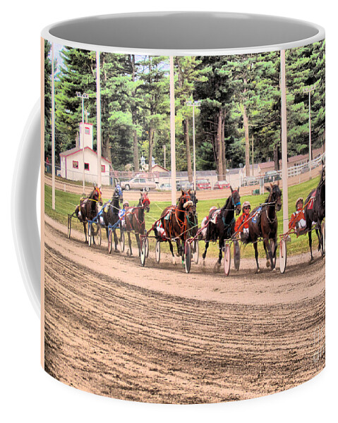 Harness Racing Coffee Mug featuring the photograph Follow The Leader by Elizabeth Dow