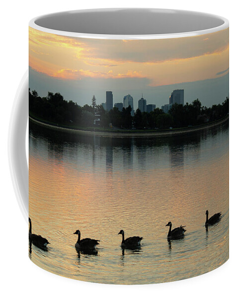 Geese Coffee Mug featuring the photograph Follow the Leader by Kevin Schwalbe