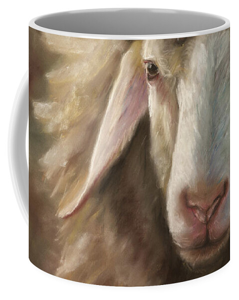 Sheep Coffee Mug featuring the pastel Follower by Kirsty Rebecca