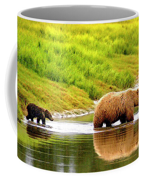 Follow Coffee Mug featuring the photograph Following Mama by Ted Keller