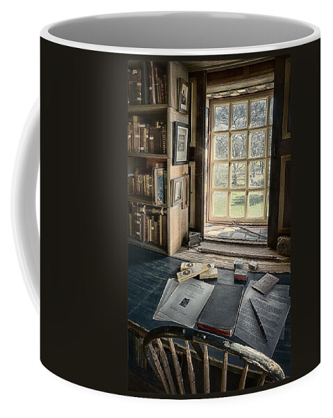 Fonthill Castle Coffee Mug featuring the photograph Fonthill Castle Desk by Robert Fawcett