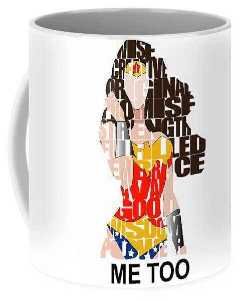 Wonder Woman Coffee Mug featuring the mixed media For Judith Wonder Woman Custom Art by Marvin Blaine