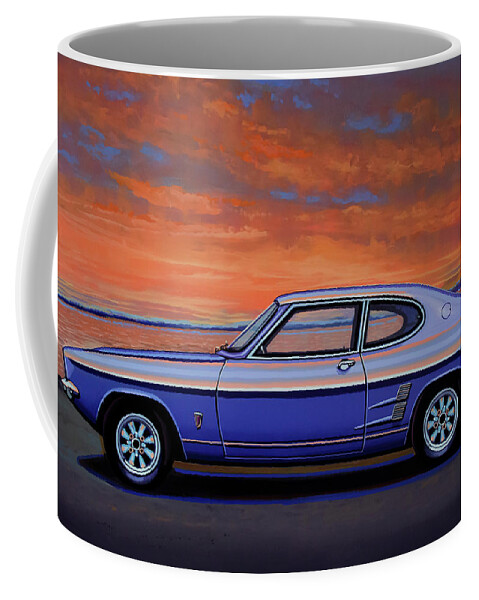 Ford Capri Coffee Mug featuring the painting Ford Capri 1969 Painting by Paul Meijering