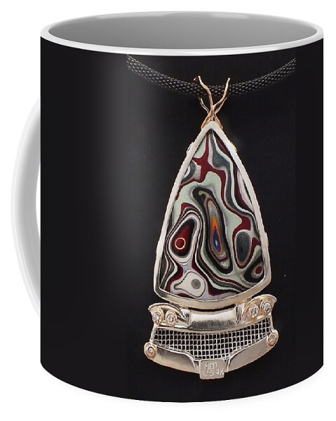 Detroit Agate Coffee Mug featuring the jewelry Fordite Time Travel Necklace by Marie-Claire Dole