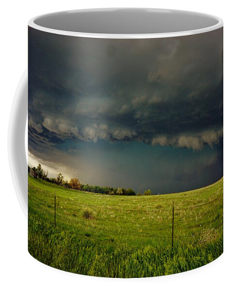 Storm Coffee Mug featuring the photograph Foreboding Skies at the Ranch by Ed Sweeney