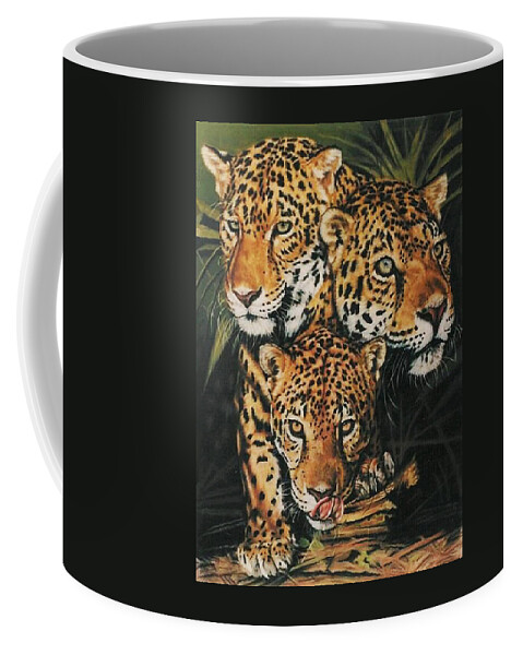 Jaguar Coffee Mug featuring the pastel Forest Jewels by Barbara Keith