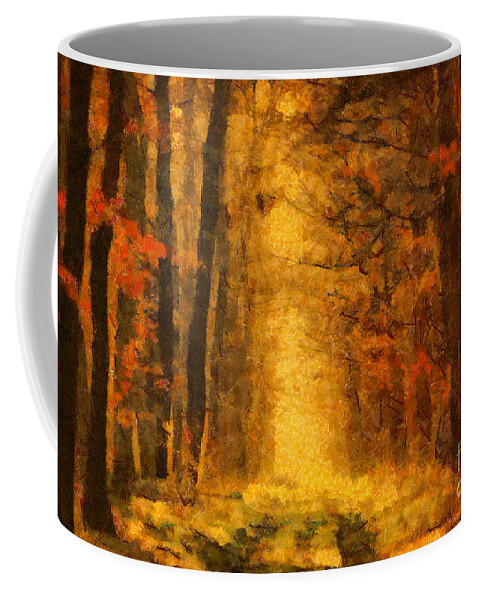 Painting Coffee Mug featuring the painting Forest Leaves by Dimitar Hristov