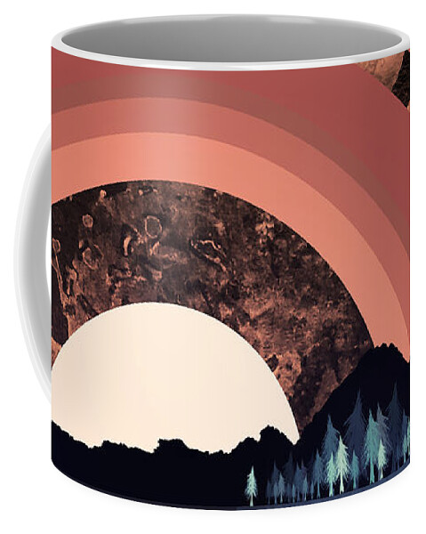 Forest Coffee Mug featuring the digital art Forest Night Reflection by Spacefrog Designs