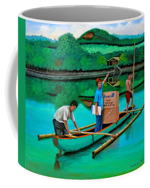 Boat Coffee Mug featuring the painting Forex 2 by Cyril Maza