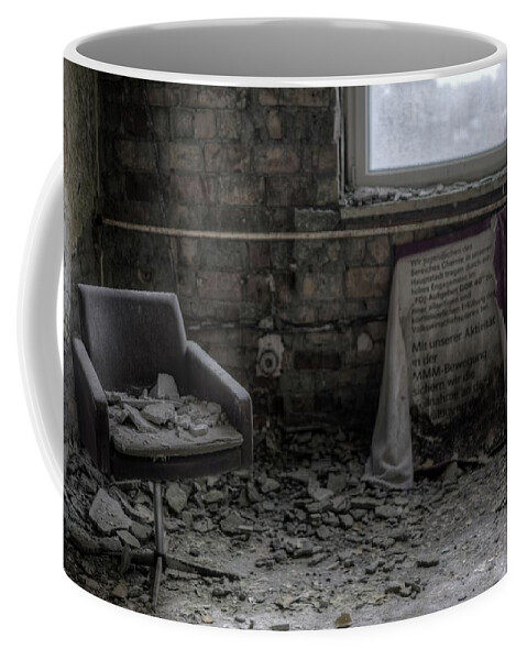 Urbex Coffee Mug featuring the digital art Forgotten ideologies by Nathan Wright