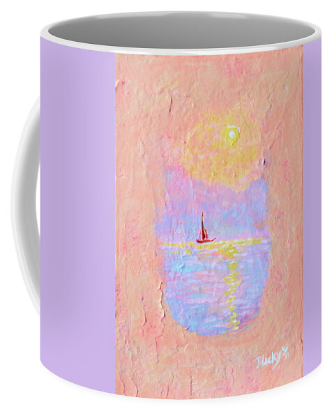 Abstract Coffee Mug featuring the painting Forgotten Joy by Donna Blackhall