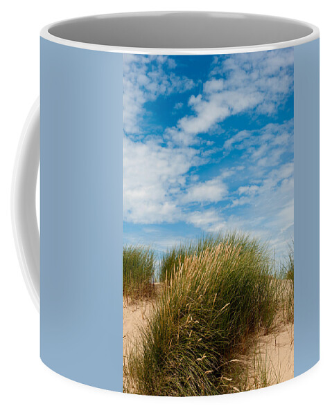 Beach Coffee Mug featuring the photograph Formby Sand Dunes and Sky by Helen Jackson