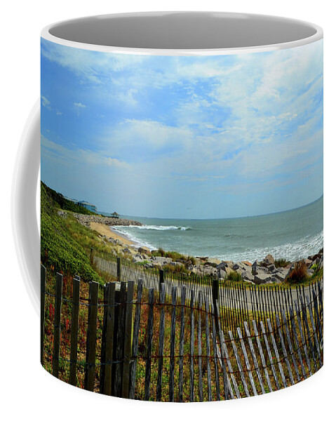 Fort Fisher Coffee Mug featuring the photograph Fort Fisher Beach by Amy Lucid