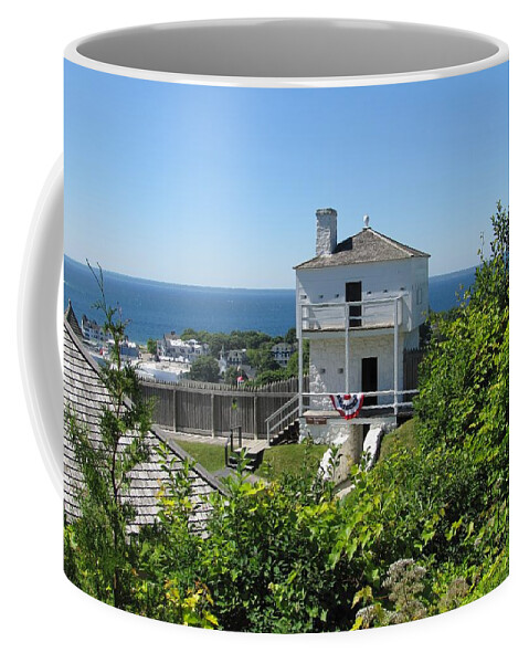 Fort Mackinac Coffee Mug featuring the photograph Fort Mackinac West Blockhouse by Keith Stokes