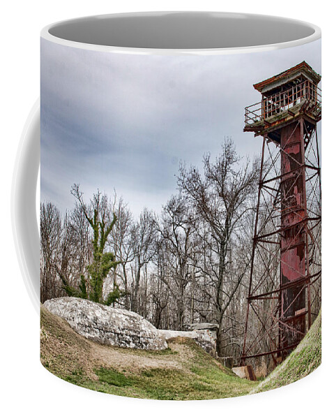 Pennsville Coffee Mug featuring the photograph Fort Mott Lookout Tower by Kristia Adams
