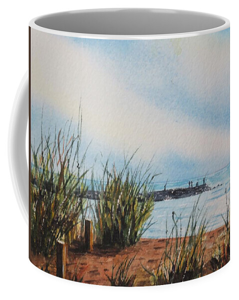 Jetty Coffee Mug featuring the painting Fort Pierce Breakwater by Joseph Burger