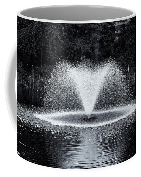 Fountain Coffee Mug featuring the photograph Fountain Monochrome by Jeff Townsend