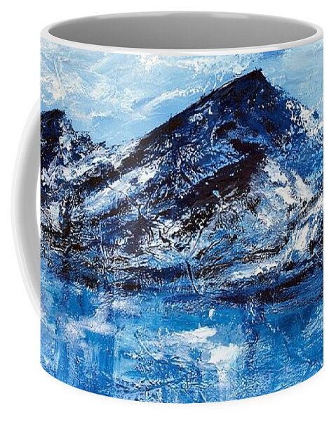 Mixed Media Painting On Canvas Coffee Mug featuring the painting Four Giants by Lidija Ivanek - SiLa
