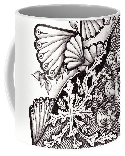 Zentangle Coffee Mug featuring the drawing Four Seasons by Jan Steinle