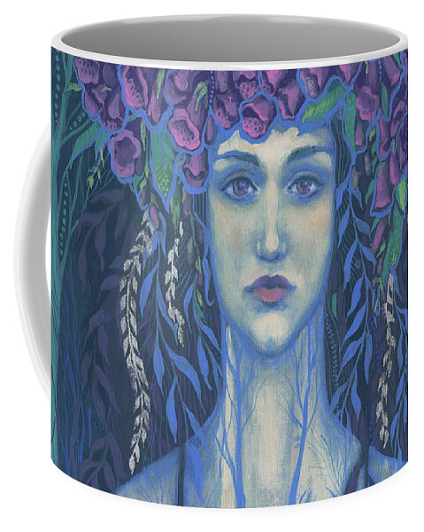 Fantasy Coffee Mug featuring the painting Foxgloves by Julia Khoroshikh