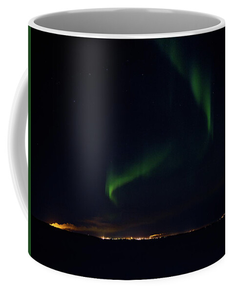 Finland Coffee Mug featuring the photograph Foxtrails. Aurora Borealis over Kemi by Jouko Lehto