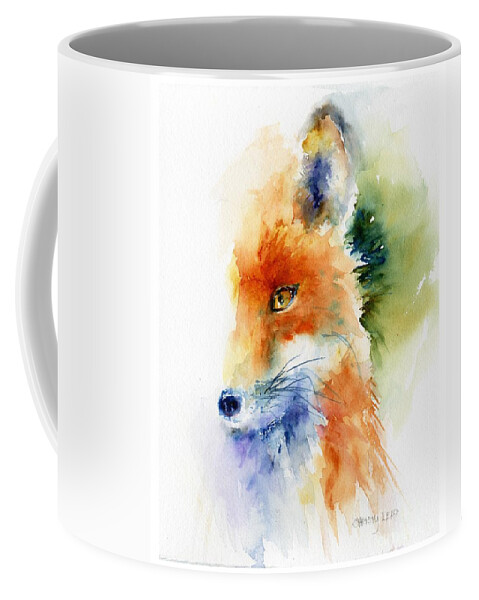 Fox Coffee Mug featuring the painting Foxy Impression by Christy Lemp