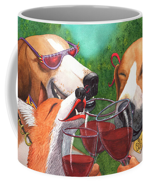 Fox Coffee Mug featuring the painting Foxy Winers by Catherine G McElroy