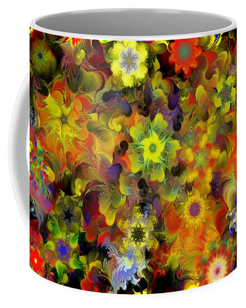 Digital Painting Coffee Mug featuring the digital art Fractal Floral Study 10-27-09 by David Lane