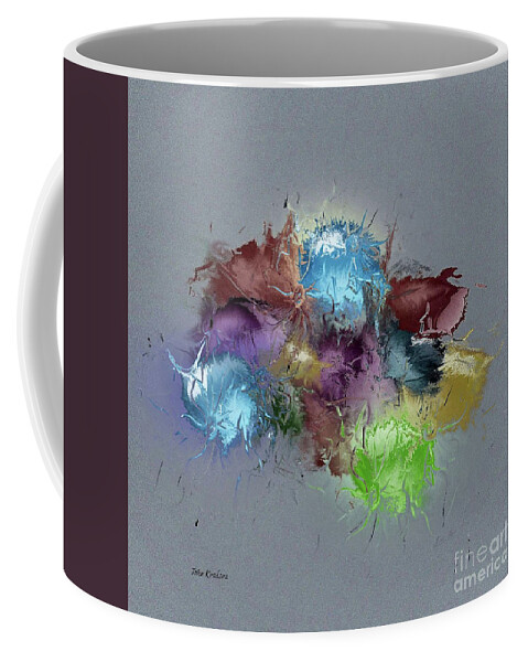 Abstract Coffee Mug featuring the digital art Fractured Bouqet 1 PC by John Krakora