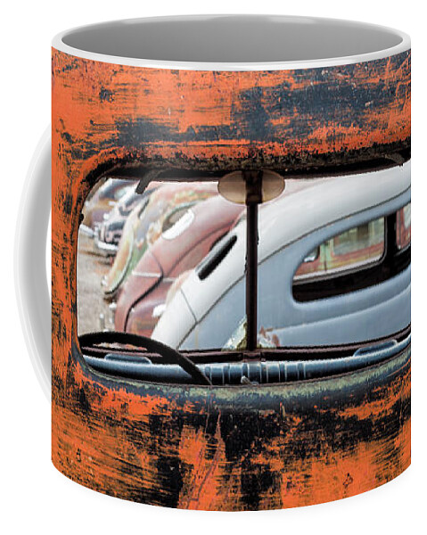 Cars Coffee Mug featuring the photograph Framed Antiques by Denise Bush
