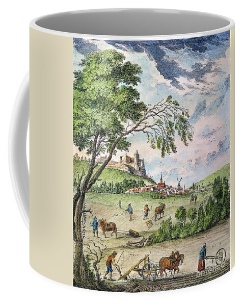 1763 Coffee Mug featuring the photograph France: Ploughing, 1763 by Granger