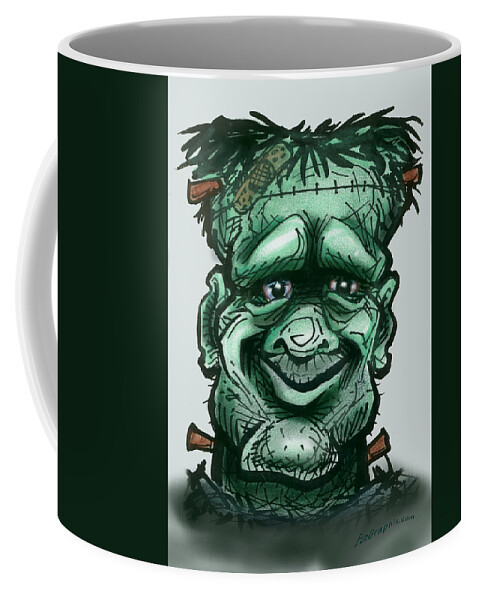 Frankenstein Coffee Mug featuring the greeting card Frankenstein by Kevin Middleton