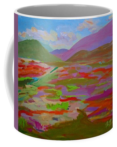 Landscape Coffee Mug featuring the painting Franklin Blueberry Fields by Francine Frank
