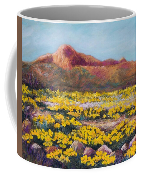 Landscape Coffee Mug featuring the pastel Franklin Poppies by Candy Mayer