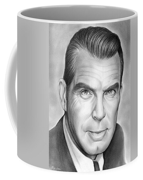 Hollywood Coffee Mug featuring the drawing Fred MacMurray by Greg Joens