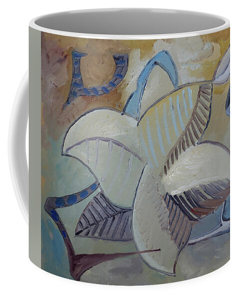Abstract Coffee Mug featuring the painting Freebird by Peregrine Roskilly