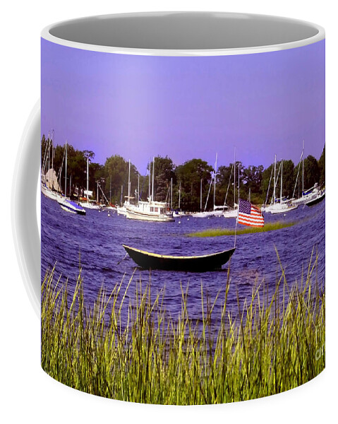 Oceans Coffee Mug featuring the photograph Freedom Bristol harbor Rhode Island by Tom Prendergast