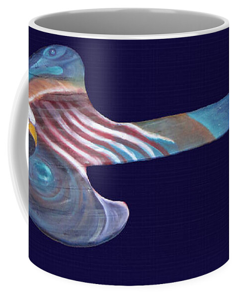 Curvismo Coffee Mug featuring the painting Freedom Guitar by Sherry Strong